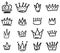 Set of crown illustrations in sketching style. Corona symbols. Tiara icons.