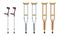 Set of crutches. Elbow crutch, telescopic metal crutch,