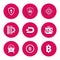 Set Cryptocurrency coin Dash, Bitcoin, wallet, Shopping basket with bitcoin, Server and gear, CPU mining farm and Shield