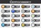 Set of cryptocurrency icon and label with value . Vector