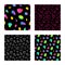 Set of crystal colored seamless pattern