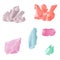 Set of crystals. Colored gems. Vector illustrations. Isolated objects on white