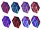 Set of crystals gems and gems icon.
