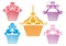 Set of cupcake designs,