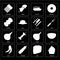 Set of Cupcake, Taco, Peas, Onion, Knives, Coffee, Risotto, Asparagus icons