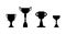 Set of cups, sports award symbol, isolated silhouettes