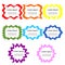 Set of Curly Frames. Colorful Templates for Visiting Cards, Labels, Fliers, Banners, Badges, Posters, Stickers and Advertising Act