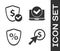 Set Cursor and coin, Shield with dollar, Loan percent and Laptop icon. Vector