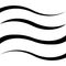 Set curved calligraphy line stripe, vector, ribbon as a road element calligraphy gracefully curved line