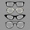 Set of custom glasses isolated