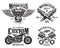 Set of custom motorcycle emblems