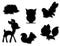 Set of cute animals silhouette vector