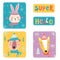 Set of cute animals stickers