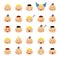 Set of cute baby emoticons.