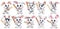 Set of cute Baseball Bunnies Clipart Sticker on trransparent Background, generated ai