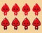 Set of cute blood types. Happy Cute healthy blood drop character. Blood type group mascot.