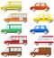 Set of cute cars silhouette