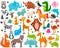 Set of cute cartoon animals. Vector illustration