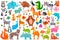 Set of cute cartoon animals. Vector illustration