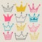 Set of cute cartoon crowns.