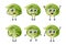 Set of cute cartoon iceberg lettuce vegetables vector character set isolated on white background