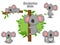 Set Cute Cartoon Koala Characters. Vector illustration With Cartoon Funny Animal Frame