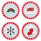 Set of cute children`s Christmas and winter stickers.