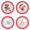 Set of cute children`s Christmas and winter stickers.