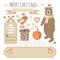 Set of cute christmas graphic elements, objects