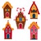 Set of  cute colorful fairy tale homes