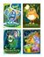 Set of cute colorful monster cards. Cartoon monsters posters for