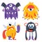 Set Of Cute Colorful Monsters