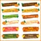 Set of cute and colorful thanksgiving banners