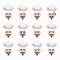 Set of cute cook emoticons.