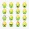 Set of cute corn with emoticons
