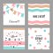 Set with cute decorative cards for birthday