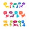 Set of Cute Dogs Silhouette With Speech Bubbles.