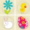 Set of cute Easter greeting cards