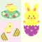 Set of cute easter illustrations