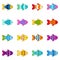 Set of cute fishes, illustration