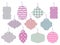 Set of cute floral tags and labels with hearts