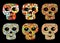 Set of cute and funny skulls.
