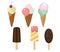 Set of cute ice cream vector icons.