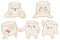 A set of cute kawaii marshmallows with different emotions in anime style. Kawaii marshmallow characters in a flat style