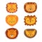 Set of cute lions. Funny doodle animals. Little lion in cartoon style