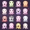 Set of cute little monsters emoticons.