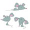 Set of cute mice characters. Small little mice