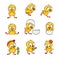 Set of cute new-born baby chicken characters