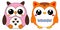 Set of cute Owl Squishmallow Illustration