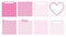 set of cute pastel pink grid paper templates printable striped note, planner, journal, reminder, notes, checklist, memo, writing